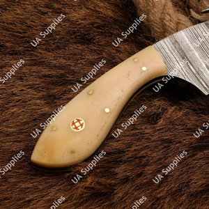 Couteau de chasse, de camping et de pêche de qualité industrielle, lame en acier Damascène ultra-affûtée, poignée en os de chameau, idéal pour l'EDC - Product Image 5