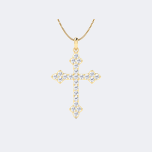 Collier pendentif croix serti de diamants ronds 2,65 carats - Product Image 1