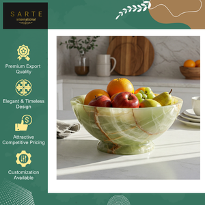 Nouveauté, bol de service en onyx vert poli de haute qualité, design élégant sculpté à la main, pierre naturelle résistante à la chaleur, luxe - Product Image 4