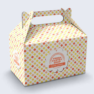 Custom Premium Gable <b>Gift</b> <b>Box</b> with Handle, Corrugated Cardboard, Logo Embossing & UV Coating - Product Image 1