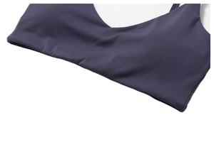 Conjunto de Yoga de 2 Piezas Azul Claro, Top Corto Deportivo, Pantalones Cortos de Cintura Alta, Poliamida Sin Costuras, Compresión, Cintura Elástica - Product Image 2