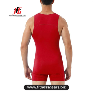 Singlet de lutte unisexe rouge imprimé respirant, anti-transpiration, en Spandex et coton, sans couture, pour adultes - Product Image 2