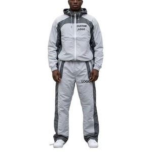 Custom <b>Mesh</b> Lining Zip-Up Digital Print Winter Streetwear <b>Two</b>-<b>Piece</b> Sportswear <b>Set</b> Breathable Waterproof Nylon Windbreaker - Product Image 1
