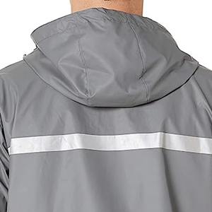 Veste coupe-vent imperméable à capuche pour homme, légère, pour activités de plein air, veste décontractée zippée, coupe-vent et réfléchissante pour homme - Product Image 5