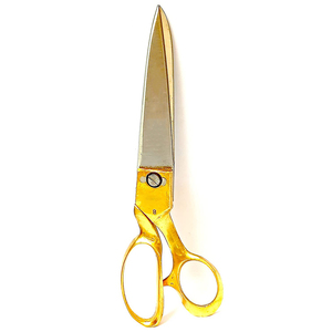 Ciseaux de coiffure et de couture professionnels sur mesure, pliables, à long manche, demi-or, multifonctionnels, finition satinée pour cheveux - Product Image 1