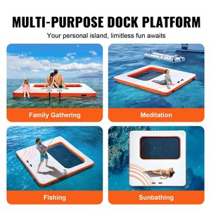 Piattaforma Galleggiante Gonfiabile 10x10FT e Trampolino 4x7FT con Rete, Piscina Antiscivolo in PVC per Sport Acquatici - Product Image 6