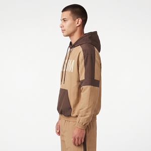 Sweat-shirt à capuche oversize pour homme, 100% nylon, bicolore, épaules tombantes, style streetwear décontracté - Product Image 4
