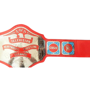 Ceinture de championnat de lutte de la NWA Television Heavyweight, design personnalisé rouge et argenté avec logos ABC et CBS - Product Image 5