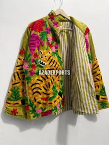 Hand Embroidered Vintage Breathable <b>Velvet</b> Safari <b>Jacket</b> <b>Women's</b> Wear Turn-down Collar Full Sleeve Solid Pattern Sheep Skin - Product Image 5