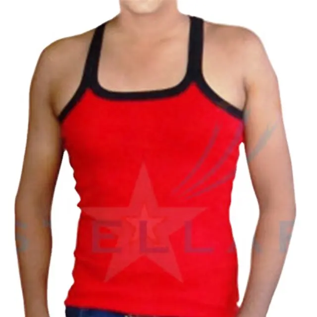 Sleeveless Men's T shirts Dropped Arm hole Cotton Tank Tops Plain Custom Gym Vests