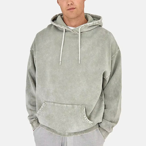 Sweat à capuche 100% coton délavé à l'acide, série High Street, effet vintage, pour homme - Product Image 3