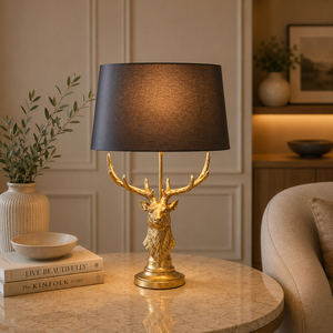 Lámpara de Mesa Metálica Zen Path con Marco Geométrico de Hierro y Pantalla con Efecto Mármol, Iluminación Ambiental Cálida para una Decoración Elegante del Hogar - Product Image 6