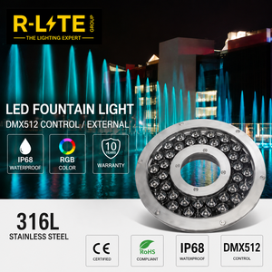 Projecteur LED sous-marin 9W DC24V en alliage d'aluminium étanche IP68, à changement de couleur RGB, pour fontaine paysagère, Ra90 CRI - Product Image 6