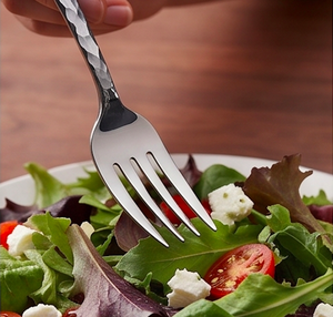 Modern Stainless Steel <b>Flatware</b> Set With Hammered Finish Minimalist Design Dishwasher Safe For Wedding Dining And Home Use - Product Image 5