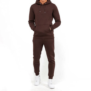 Premium Men’s Brown <b>Hooded</b> Tracksuit Set | Full <b>Zip</b> Hoodie & Jogger Pants Casual Sportswear Two-Piece Outfit OEM Manufacturer - Product Image 1