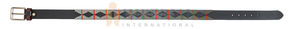 Ceinture en cuir pleine fleur de luxe, écologique, durable et confortable, avec sangle texturée noire et boucle ardillon argentée, formelle et unisexe - Product Image 4