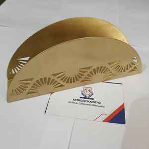 Juego de 4 posavasos opulentos de latón perforado, chapados en oro, resistentes, para té y café, con soporte, vajilla moderna. - Product Image 3