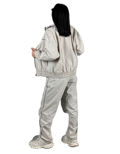 Ladies Nylon Workout Tracksuit Stand Collar <b>Jacket</b> Straight Leg Pants Sports Fitness Wear Quick Dry Custom Logo OEM ODM - Product Image 5