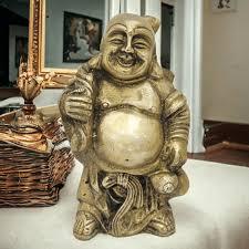 Radhe Enterprises - Figuras Artesanales Tradicionales de Latón Hechas a Mano de Buda Sonriente, 2 Piezas, Feng Shui para Sala de Estar - Product Image 2