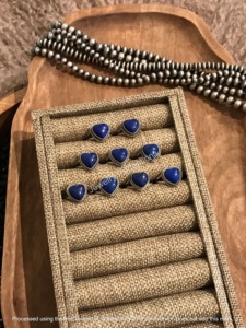Bagues en argent sterling 925 avec lapis-lazuli en forme de cœur, sertissage clos, bagues romantiques en pierres précieuses, unisexe, à porter au quotidien - Product Image 2