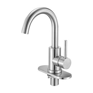 Rubinetto da cucina monocomando in nichel lucido con aeratore anti-schizzi - Product Image 1