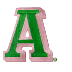 Juego de 4 parches de letras individuales AKA, color rosa y verde, bordados, termoadhesivos y para coser, letras de chenilla para chaquetas y sudaderas - Product Image 4