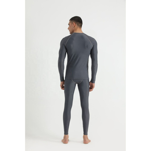 <b>Men</b> Long Sleeve <b>Compression</b> <b>Shirt</b> Solid Gray Knitted Slim Fit O-Neck Sporty Quick Dry Athletic Wear <b>Men</b> <b>compression</b> <b>shirts</b> - Product Image 2