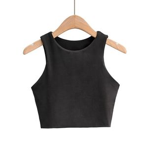 Women's Casual Short Breathable Canvas Slim <b>Asymmetrical</b> Sloping Shoulder T-shirt Tank <b>Tops</b> - Product Image 6