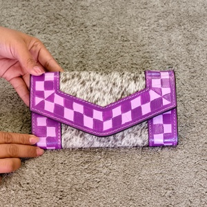 Venus Leather Were Designer Luxury Hand Tooled Carving Cowhide Wristlet Clutch <b>Wallet</b> <b>RFID</b> Protection Large Capacity Button - Product Image 1