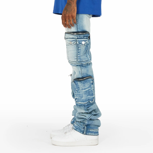 Pantalon en jean pour homme style hip-hop, coton, effet usé, haute qualité, design personnalisé, mode décontractée, toutes saisons, pantalon en denim pour homme - Product Image 4