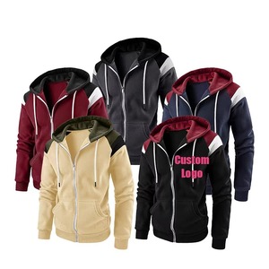 <b>Men's</b> Navy Blue Hooded <b>Zip</b>-<b>Up</b> Sweatshirt Color Blocking Design Regular Fit Casual Wear Winter Season Hoodie - Product Image 6