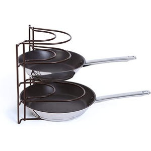 Organizador de ollas y sartenes, estante de hierro vintage para gabinete de cocina y despensa, estante de almacenamiento de utensilios de cocina, soporte para tapas de sartenes que ahorra espacio, ¡gran oferta! - Product Image 4