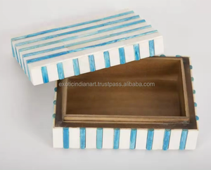 Boîte de rangement indienne en incrustation d'os artisanale en résine de la meilleure qualité en vente en gros Boîtes cadeaux ange décoratives pour la maison moderne pour Noël - Product Image 4