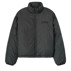 Top Trending Men's Solid <b>Matte</b> Ripstop Nylon Water Repellent Puffer Jacket High Neck Full Zip Winter Insulated Custom OEM - Product Image 1
