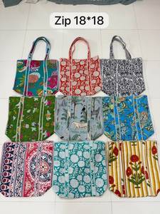 Bolsos Tote Kantha Acolchados Premium Hechos a Mano de Algodón, Bolsos de Compras OEM, Venta al por Mayor, Marca Privada, Suministro - Product Image 2