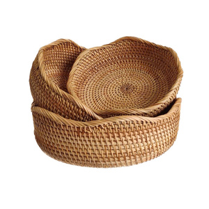 Rattan Woven Fruit <b>Basket</b> Natural Kitchen Storage <b>Basket</b> for Fruit <b>Display</b> Home Decor and Retail Use - Product Image 1