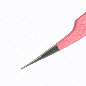 Pince à épiler professionnelle en acier inoxydable rose avec revêtement en poudre pour extensions de cils, outil d'application de précision pour cils - Product Image 5