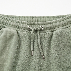 Pantalones Cortos Casuales de Verano para Hombre, de Felpa Francesa, con Cordón en la Cintura, 100% Poliéster, Logotipo Personalizado en la Parte Delantera, OEM, ODM, Venta al Por Mayor de Fábrica, MOQ Bajo - Product Image 2