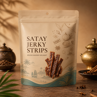 Sachet de viande séchée de bœuf à marque privée, sac refermable personnalisé pour l'emballage de viande séchée, vente en gros