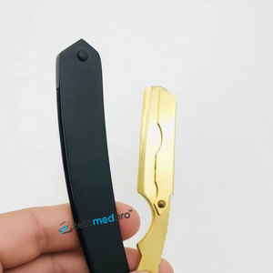 Rasoir turc en acier durable de haute qualité, noir et or / Rasoir turc à lame droite / Rasoir turc à lame coupante avec logo personnalisé - Product Image 4