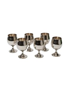 Vente flash : Gobelet à vin en métal avec bande gravée de fleurs et base carrée, verrerie de qualité supérieure en argent, verre à vin pour la décoration de la salle à manger et du bar - Product Image 1