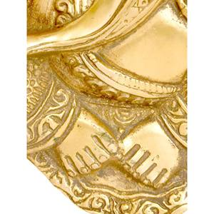 Statue murale Lord Ganesha de 8 pouces faite à la main Design plat en laiton pour les cadeaux Fabriqué en Inde - Product Image 2