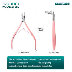 Alicates Profesionales de Alta Calidad para Cutículas, de Acero Inoxidable, Color Rosa, con Apertura de Mandíbula Ancha para Eliminar Piel Muerta y Uñas Gruesas, Hoja Curva - Product Image 6