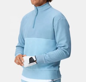 Men's <b>White</b> Golf <b>Quarter</b>-<b>Zip</b> Pullover Sweatshirt Full Sleeve Solid Color Casual Knitted Polyester Breathable Top - Product Image 4