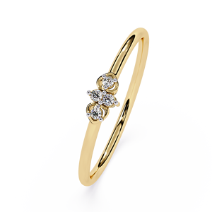 แหวนเพชรทรงกลมเรียบหรูมินิมอลสำหรับผู้หญิง ทองคำแท้ 14k เหมาะสำหรับเป็นของขวัญ งานหมั้น วันครบรอบแต่งงาน - Product Image 3