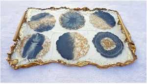 Nueva Bandeja de Servicio de Resina Hecha a Mano con Logotipo Personalizado, Bandeja de Resina para Cocina, Restaurante, Hotel, Hogar, Bandeja para Servir Alimentos - Product Image 6