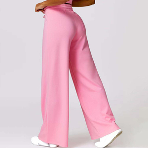 Women Plus Size Winter <b>Flared</b> Joggers Sweatpants Elastic Waist Flat Front Sport Casual Baggy Trousers - Product Image 2