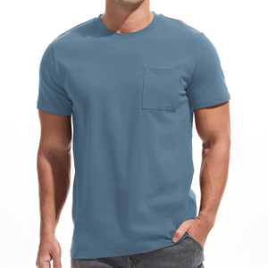 Camiseta de Cuello Redondo para Hombre, Diseño Personalizado OEM, con Bolsillo Frontal, 100% Algodón, Secado Rápido, Transpirable, para Uso Diario Informal - Product Image 5