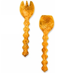 Juego de tenedor y cuchara para servir ensalada de resina de poliéster moderna, utensilios de cocina de calidad alimentaria, cuchara grande para servir ensalada, utensilios de cocina para el hogar. - Product Image 4