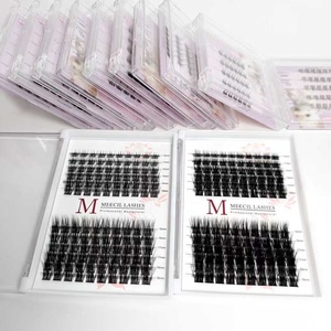 Cils en grappes DIY personnalisables en <span class=keywords><strong>cheveux</strong></span> synthétiques faits à la main, 12 rangées, kit d'extension <span class=keywords><strong>de</strong></span> cils avec colle et fixateur, marque privée - Product Image 2